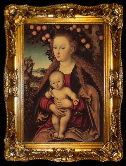 framed  Lucas Cranach the Elder Madonna and Child Under an Apple Tree, ta009-2